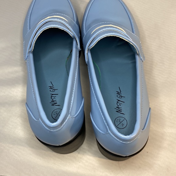 Y2K Preppy Academia Light Blue Platform Loafers - Picture 6 of 13